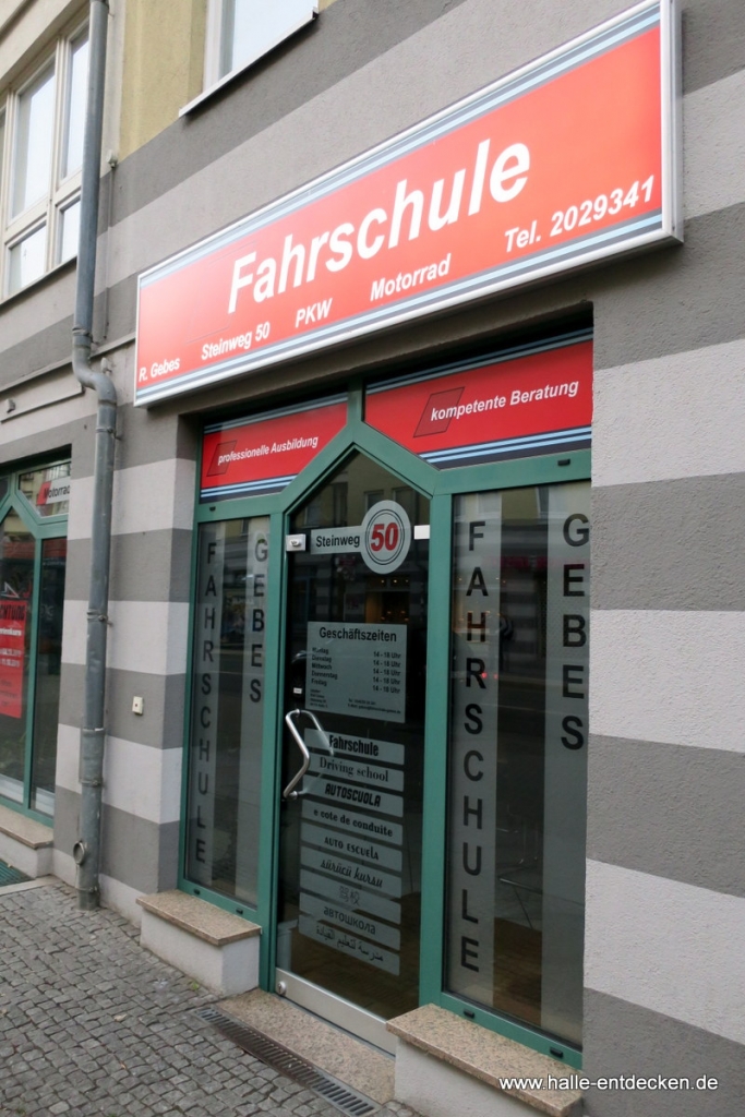 Fahrschule Gebes im Steinweg in Halle (Saale).