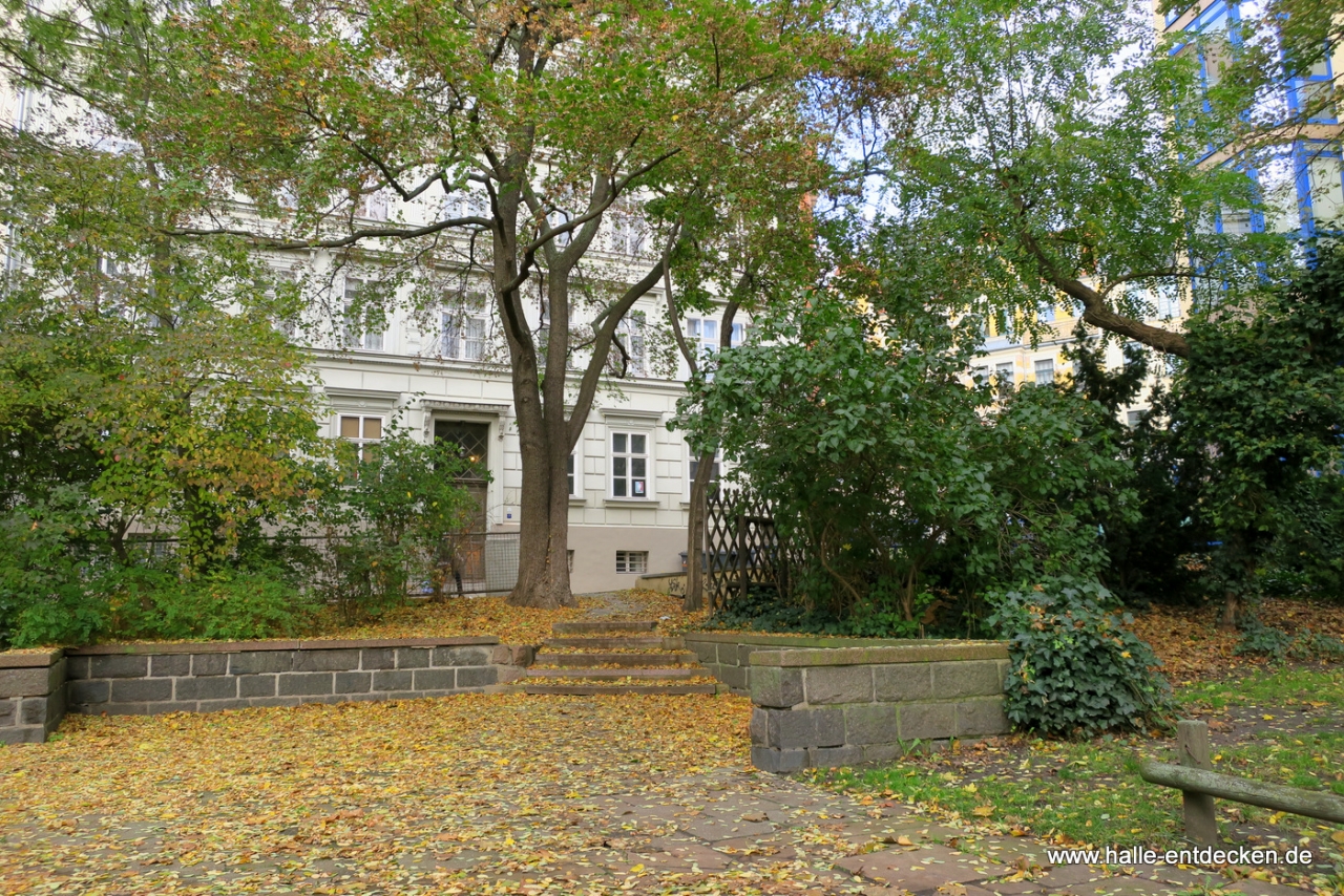 Herbst am Universitätsring mit Blick zur Scharrenstraße. 2017 in Halle.