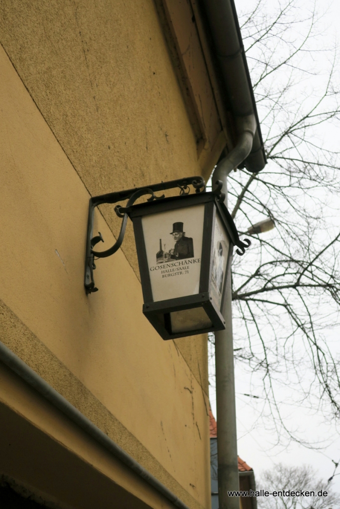 Detailansicht der Gosenschänke in der Burgstraße - Laterne.