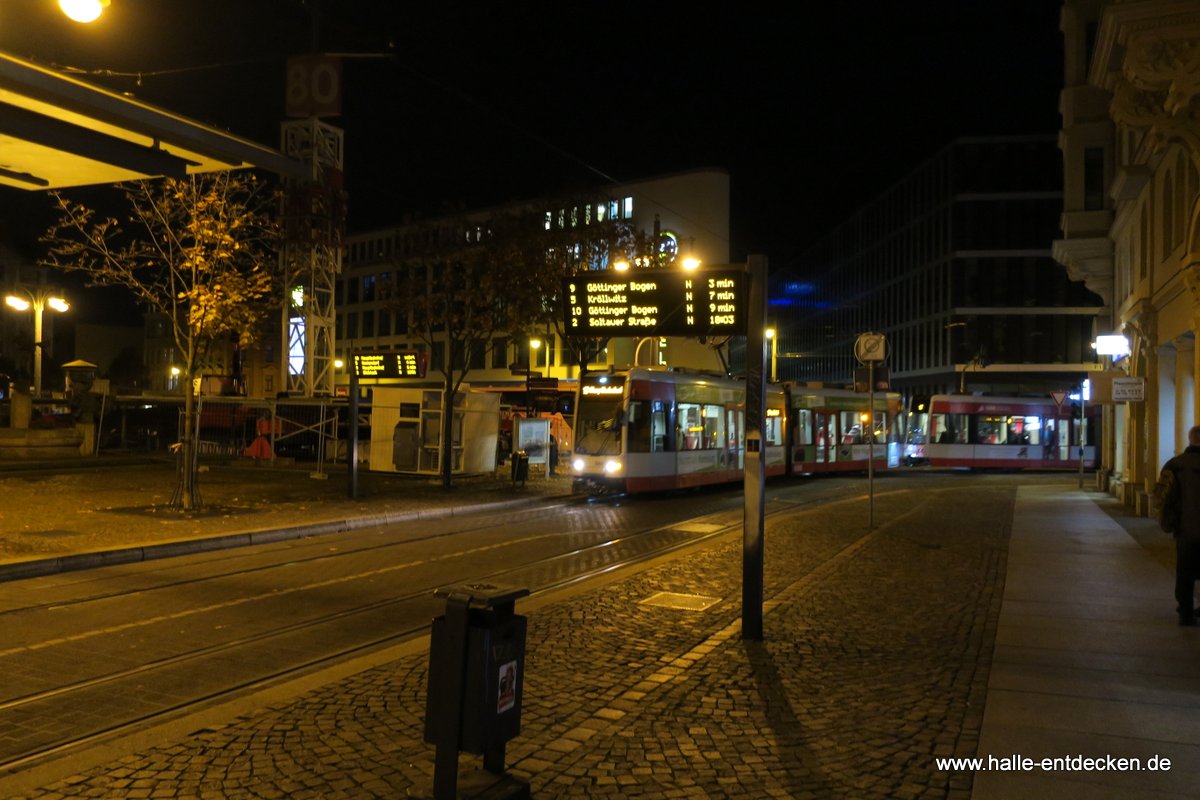 Haltestelle Hallmarkt in Halle