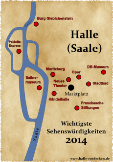 Alter Stadtplan von Halle (Saale) - 2014