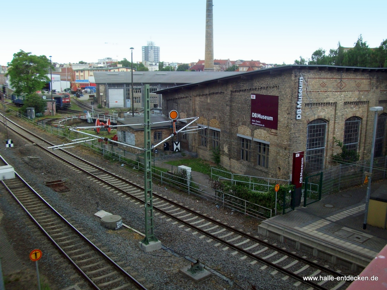 DB-Museum von der Berliner Straße in Halle (Saale) gesehen