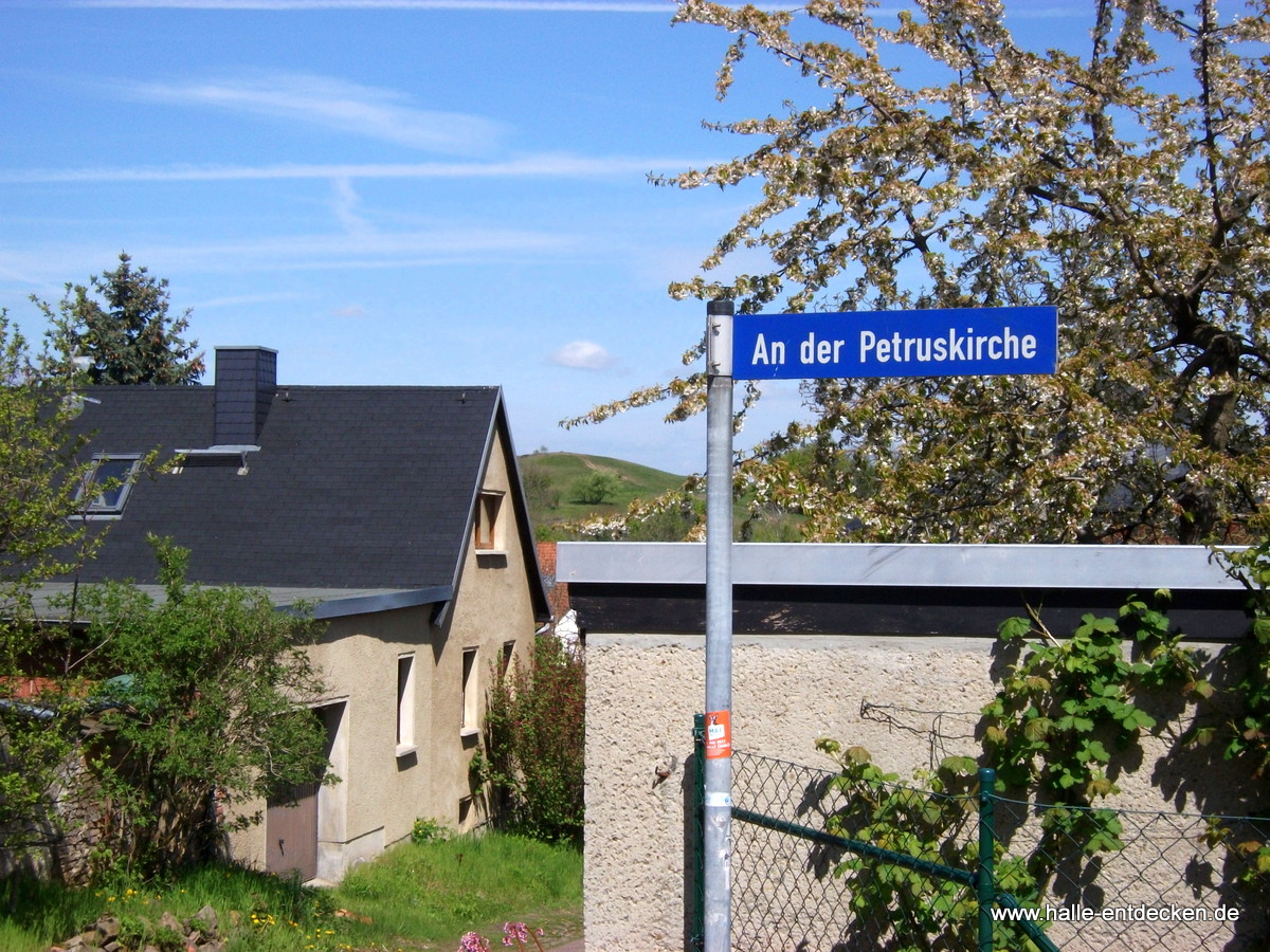 Blick von der Kirche in Kröllwitz zum Ochsenberg