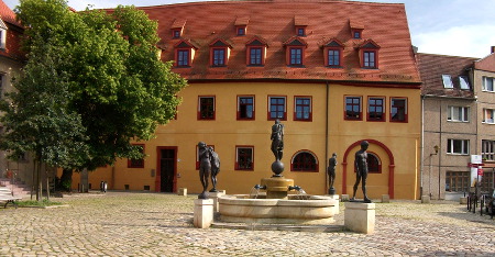 Der Domplatz in Halle (Saale)