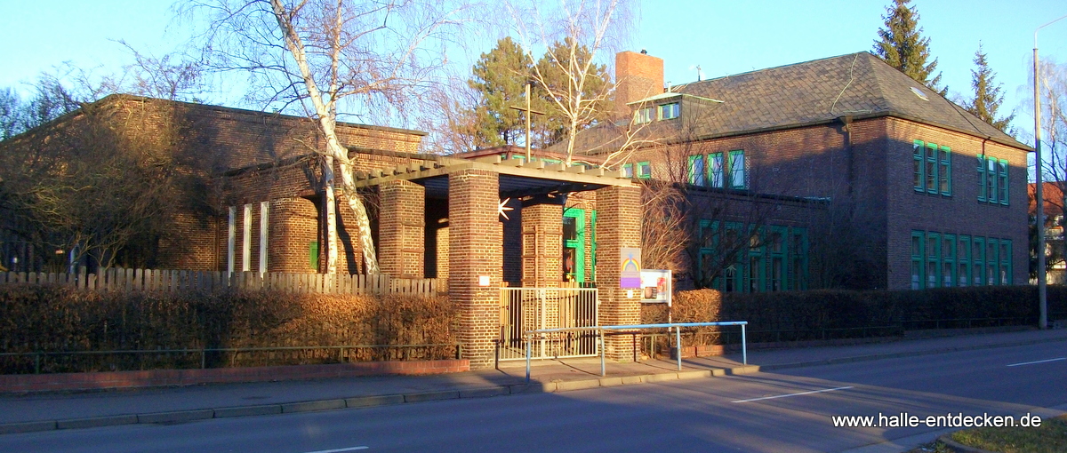 Kirche am Gesundbrunnen in der Diesterwegstraße in Halle (Saale)