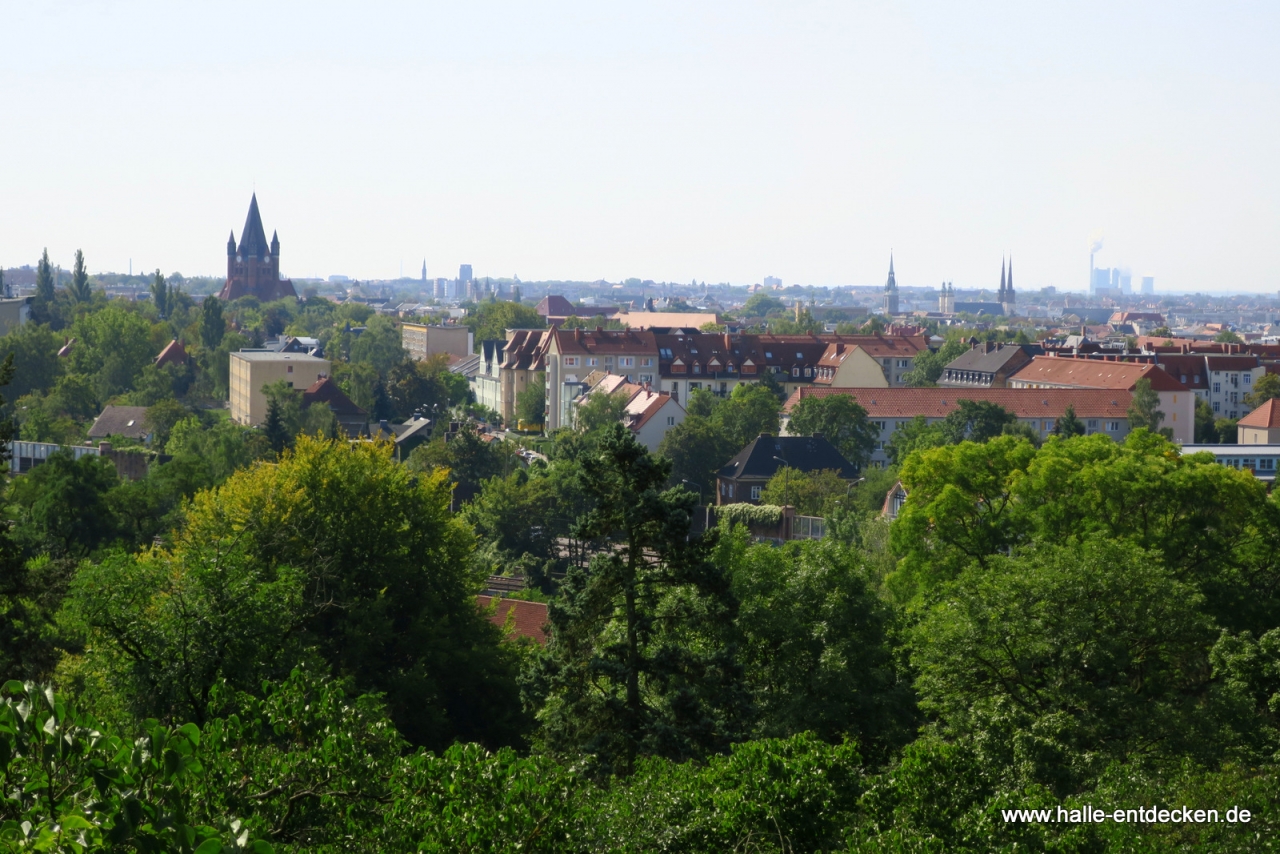 Blick vom höchsten Punkt in Halle (Saale)