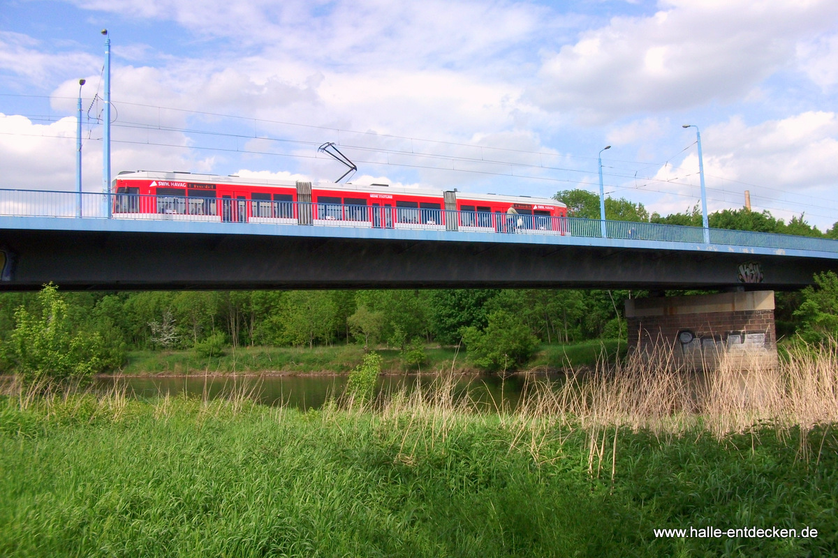 Straßenbahn auf der Mansfelder Straße in Halle (Saale)