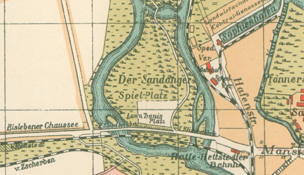 Der Sandanger im Stadtplan von 1910.