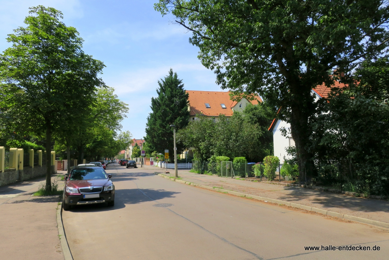 Blick in die Geschwister-Scholl-Straße nahe der Pension Am Krähenberg