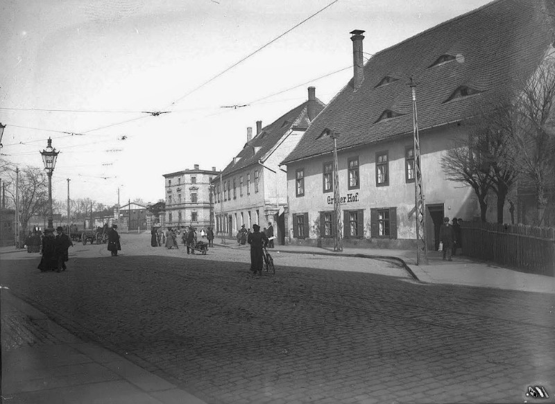 Die Große Steinstraße vom Steintor in Richtung Rossplatz gesehen. Fotografiert von Gottfried Riehm.