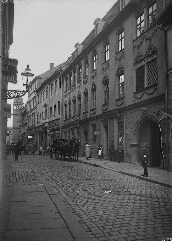Die Große Märkerstraße mit Blick in Richtung Marktplatz. Fotografiert von Gottfried Riehm.