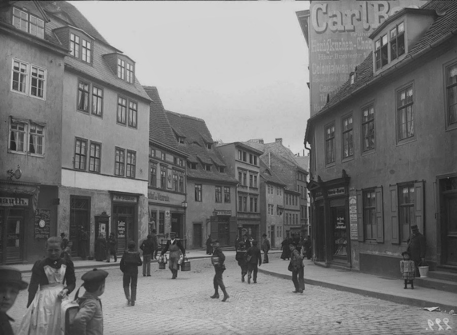 Die Geiststraße am Ausgang der Breiten Straße mit Blick in Richtung Marktplatz. Fotografiert von Gottfried Riehm.