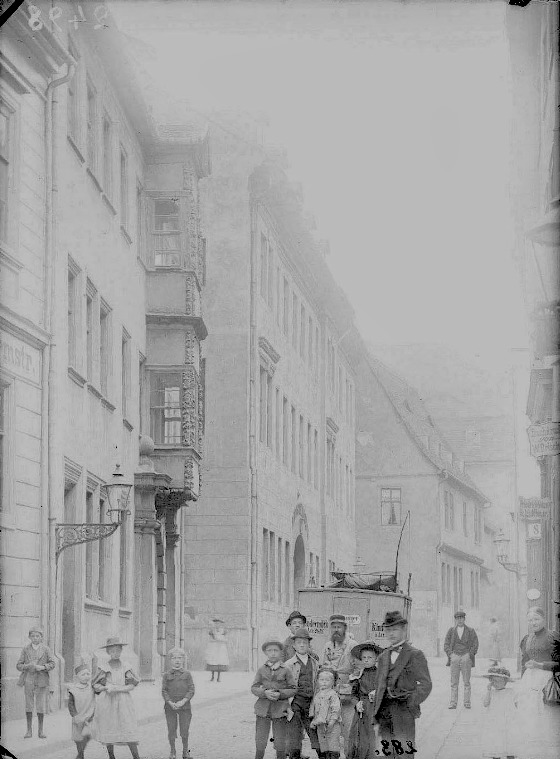 Die Kleine Steinstraße mit Blick in Richtung Rathausstraße. Fotografiert von Gottfried Riehm.