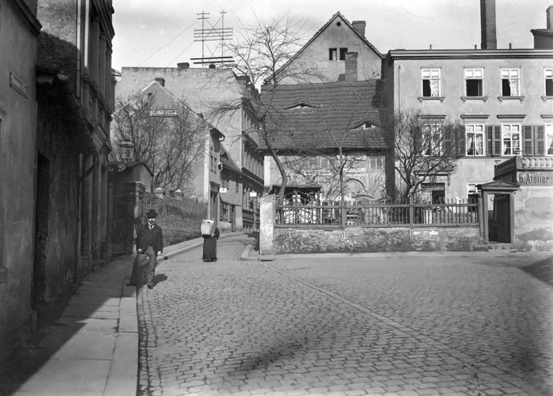 Die Brunnenstraße in Halle. Fotografiert von Gottfried Riehm.