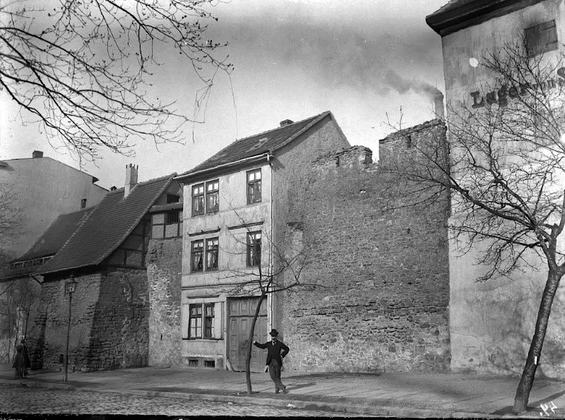 Der Waisenhausring (Neue Promenade) mit Stadtmauer. Fotografiert von Gottfried Riehm.