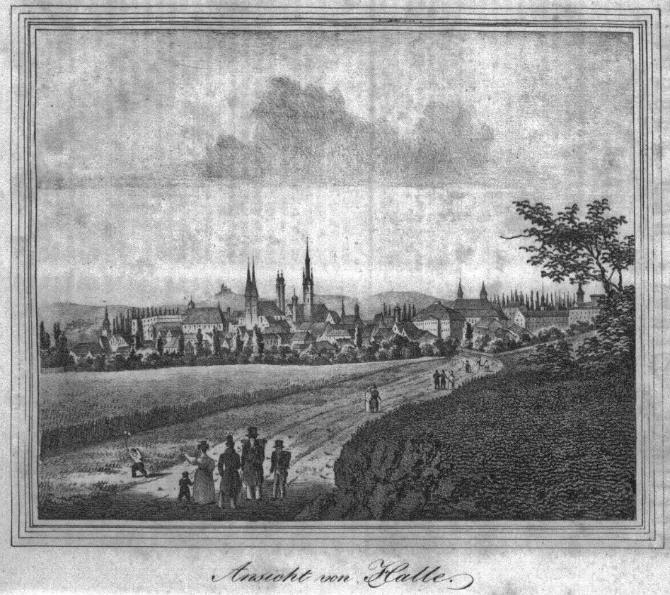 Eine Ansicht von Halle aus dem Jahr 1832.