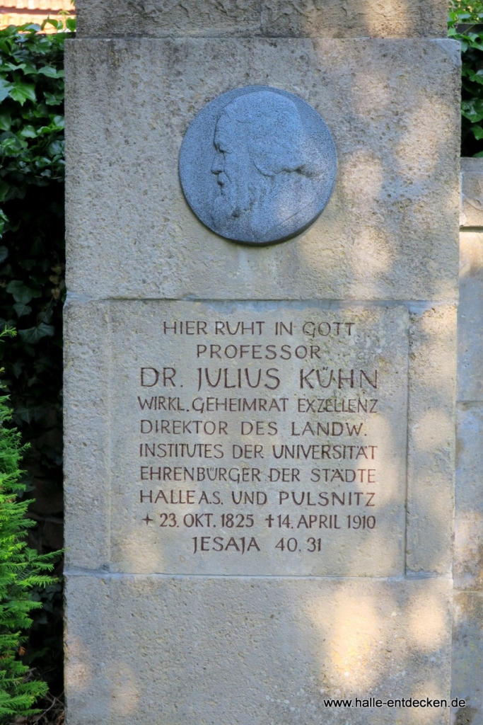 Detailaufnahme Grab von Julius Kühn auf dem Nordfriedhof in Halle (Saale)