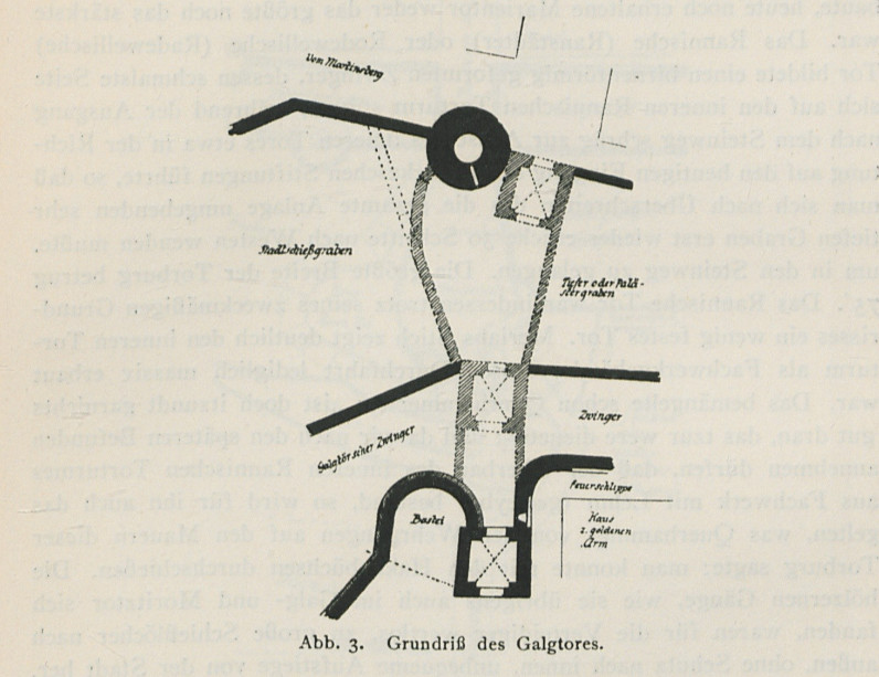 Grundriss des Galgtors um 1590.
