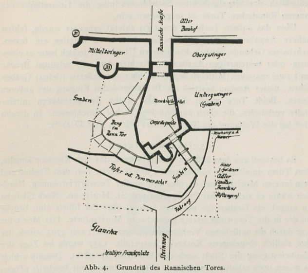 Grundriss des Rannischen Tors um 1590.