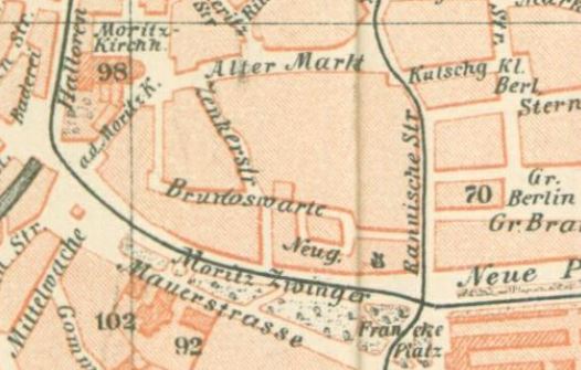Stadtplan von 1904 aus Adreßbuch für die Stadt Halle ...