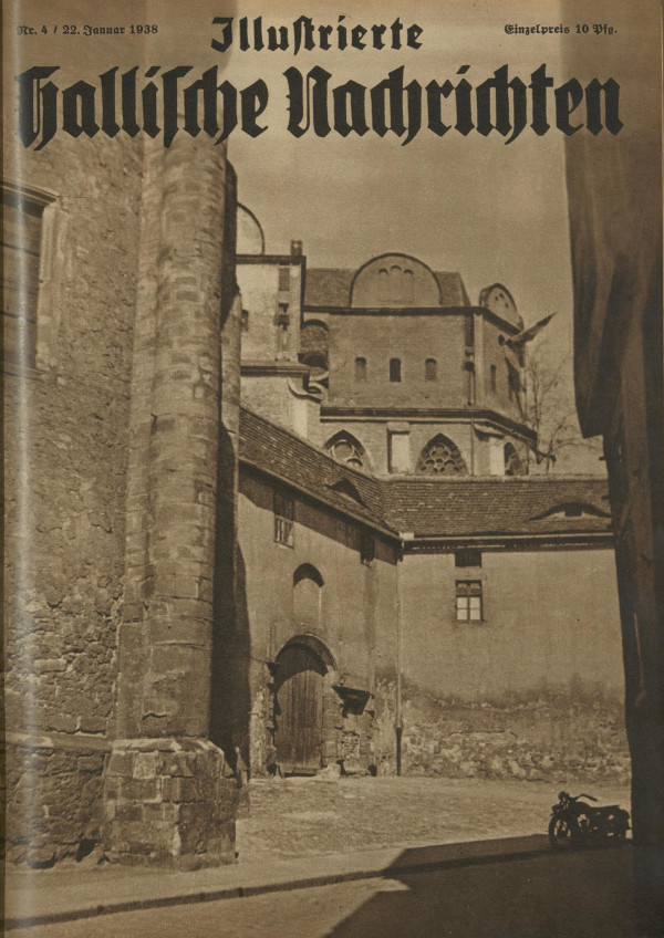 Deckblatt der Illustrierten Hallischen Nachrichten vom 22. Januar 1938 mit der Domstraße und dem Dom.