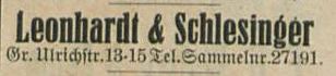 Leonhardt & Schlesinger in der Großen Ulrichstraße 13-15 in Halle - 1929