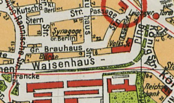 Der Waisenhausring 1929 aus dem Halleschen Adreßbuch.