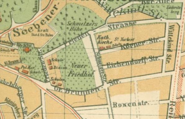 Die Schmelzerstraße im Stadtplan von 1901.