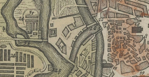 Ausschnitt aus Stadtplan von 1728.