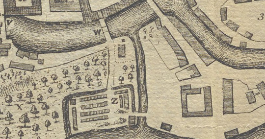 Ausschnitt aus Stadtplan von 1748.
