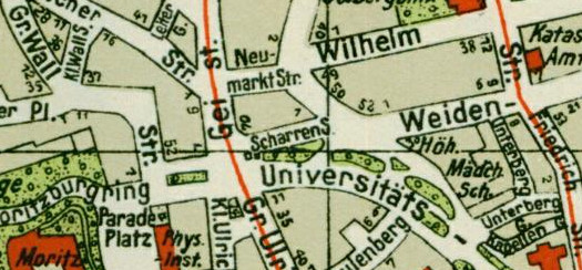 Scharrenstraße Karte 1931, Adressbuch Halle, ULB