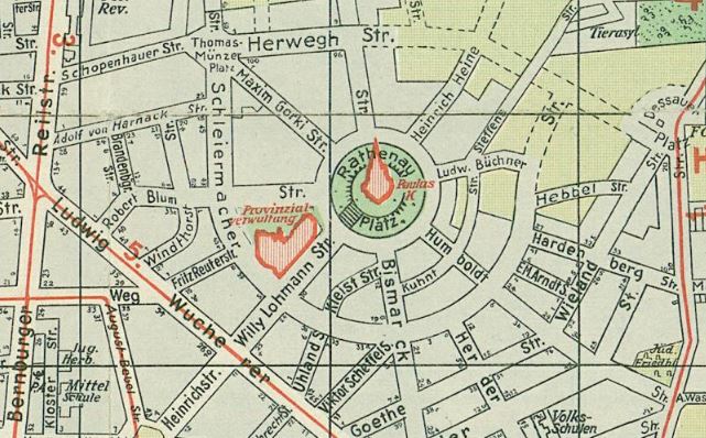 Stadtplan nach 1945.