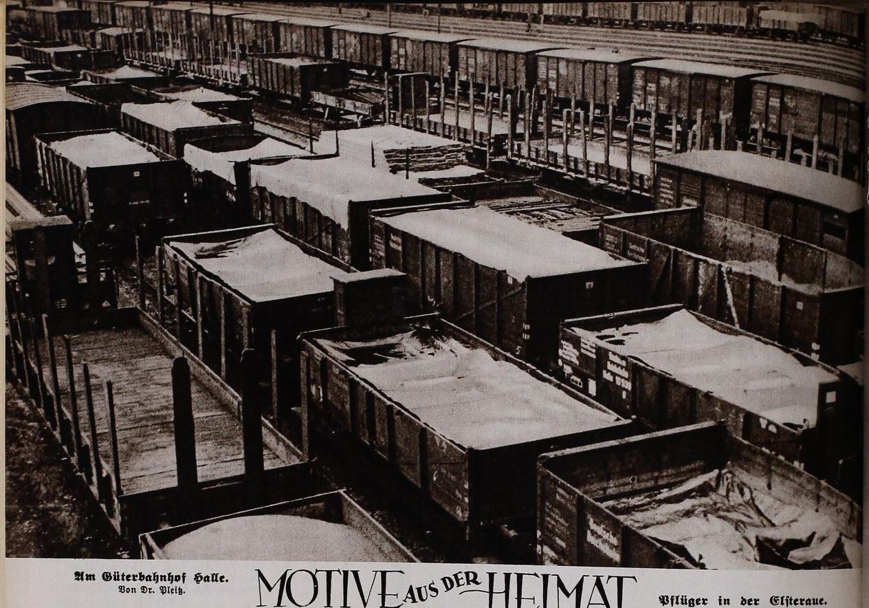 Der Güterbahnhof in Halle im Jahr 1931.