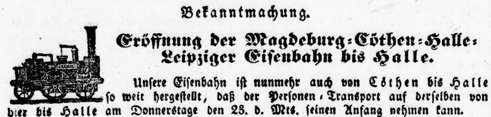 Zeitungsausschnitt: Der Courier mit Lokomotive