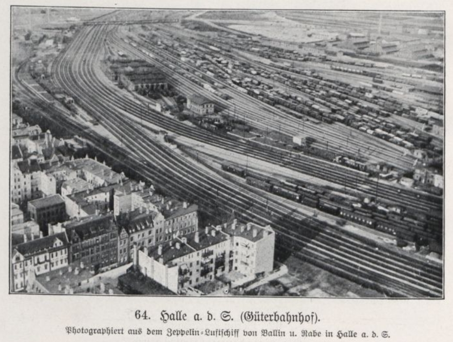 Der Güterbahnhof von Halle ungefähr im Jahr 1916.